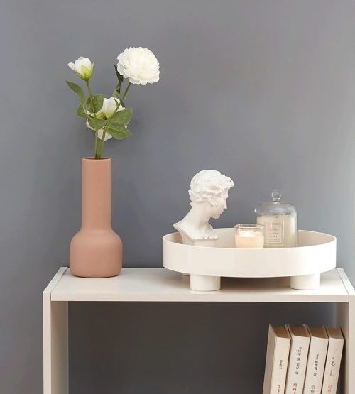 Khay tròn Đựng Nến Thơm, Đồ Decor phong cách Hàn Quốc